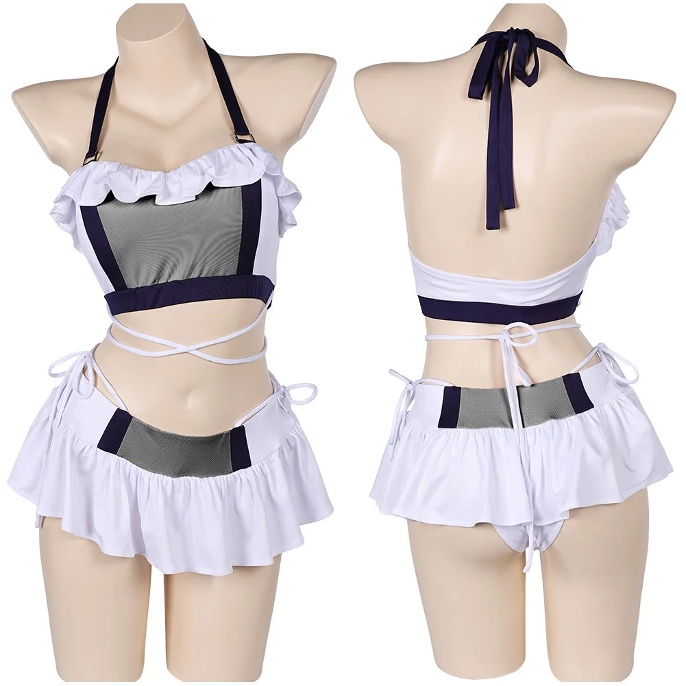 Tifa Lockhart Cosplay Bikini Set for Women - Polyester Swimsuit