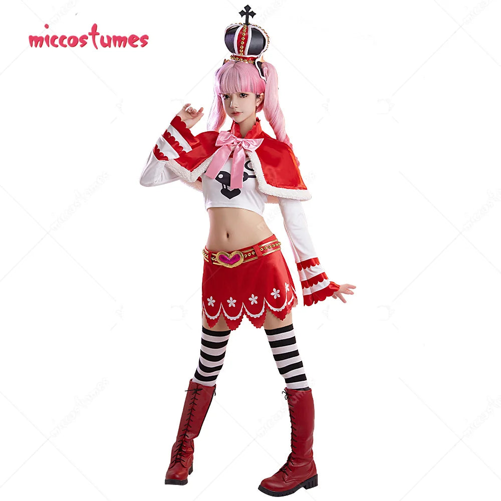 Miccostumes Women's Perona Cosplay Costume  Women Top and Skirt Set with Short Cloak Christmas Cosplay Costume