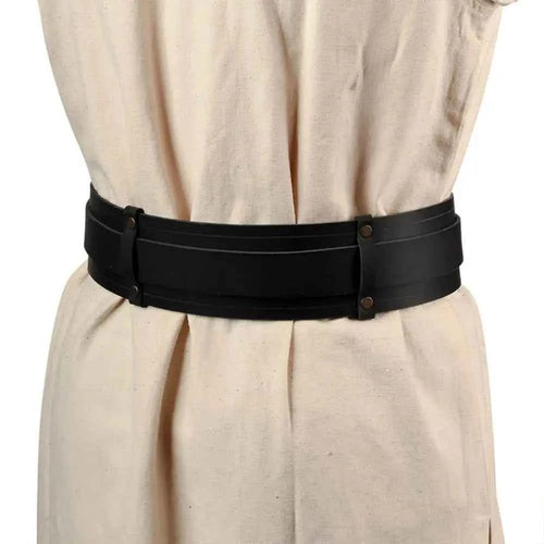 SS69 Medieval Viking Waist Belt, Faux Leather Wide Knight Costume Accessory
