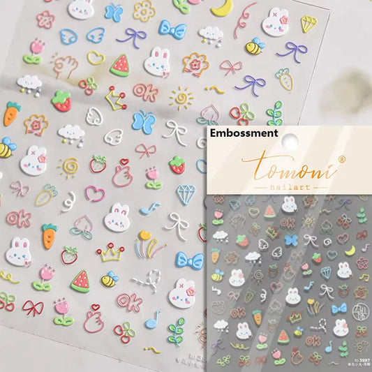 Cute Jelly Pink Cat Paw Print Nail Sticker Kawaii Pink Black Cat Claw 5D Embossed Self-Adhesive Nail Art Sticker Nail Art Decal SS69 7.69 TO3997