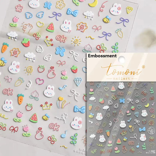 Cute Jelly Pink Cat Paw Print Nail Sticker Kawaii Pink Black Cat Claw 5D Embossed Self-Adhesive Nail Art Sticker Nail Art Decal SS69 7.69 TO3997