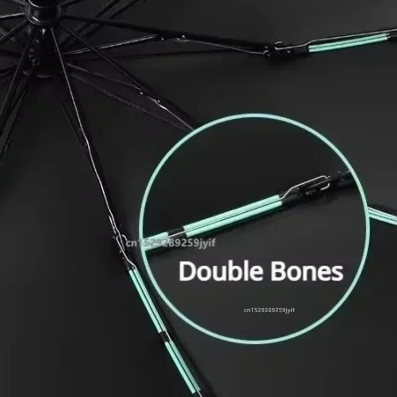 Reverse Folding Umbrellas Double Bones Black Glue Automatic Sunshade Sunscreen Rain Umbrella Strong Wind Resistance