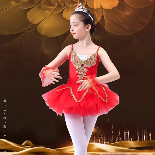SS69 Girls Ballet Tutu Leotard Princess Performance Dance Dress Polyester