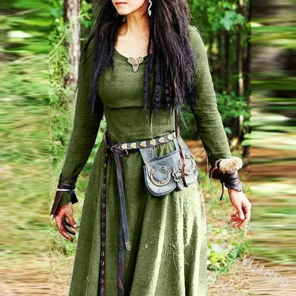 Viking Ranger Elven Women's Celtic Viking Halloween Carnival Masquerade Performance Halloween LARP Adults' Dress All Seasons SS69 25.69 green / M
