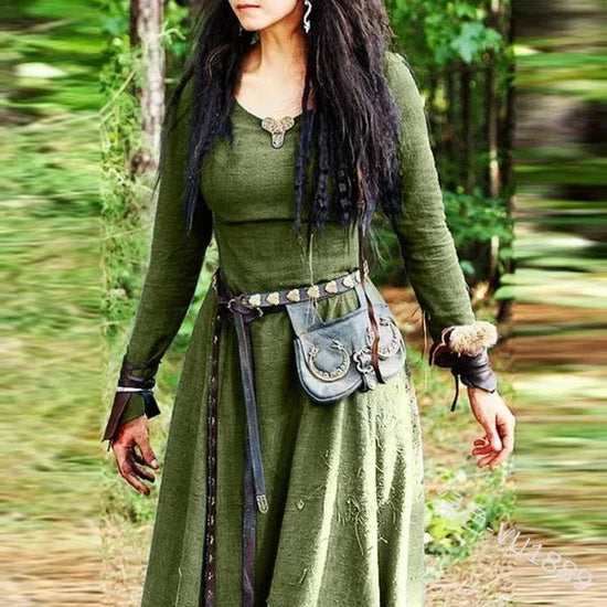 Viking Ranger Elven Women's Celtic Viking Halloween Carnival Masquerade Performance Halloween LARP Adults' Dress All Seasons SS69 25.69 green / M