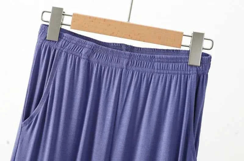 XL to 8XL Modal Pocket Loose Pants Spring summer Casual Wide Leg Pants solid color High Elastic Large size Trousers Homewear