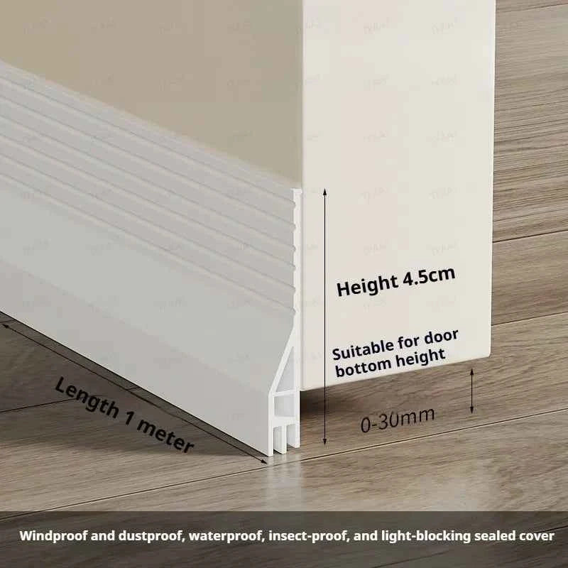 1M TPE Door Bottom Gap Sealing Strip Self-adhesive 3-layer Windproof Anti-Cold Noise Reduction Wearproof Window Weather Strip