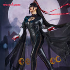 Miccostumes Women's Black Witch PU Leather Cosplay Bodysuit