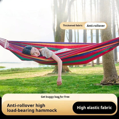 Outdoor Multi-Functional Hammock - Colorful Anti-Flip Design, Garden Leisure Hammock, Equipped with Tree-Friendly Straps and a P SS69
