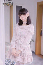 Japanese Liz Dresses Women Autumn New Girl's Sweet Cute Bud Mini Series Mass Production Angel Small Cake Dress Bow Lolita Dress