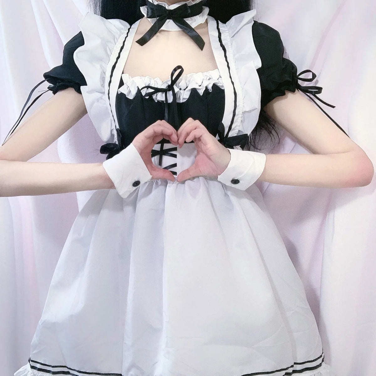 Black Pink Lolita Maid Costumes Cute Girls Women Lovely Maid Cosplay Costume Animation Show Japanese Outfit Dress Clothes S-5XL - SS69