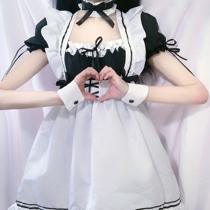 Black Pink Lolita Maid Costumes Cute Girls Women Lovely Maid Cosplay Costume Animation Show Japanese Outfit Dress Clothes S-5XL - SS69
