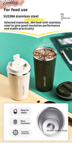 380/510ML Stainless Steel Coffee Mug Portable Tumbler Vacuum Flasks Car Thermal Cup Keeps Cold and Heat Thermal Mug Coffee Cup