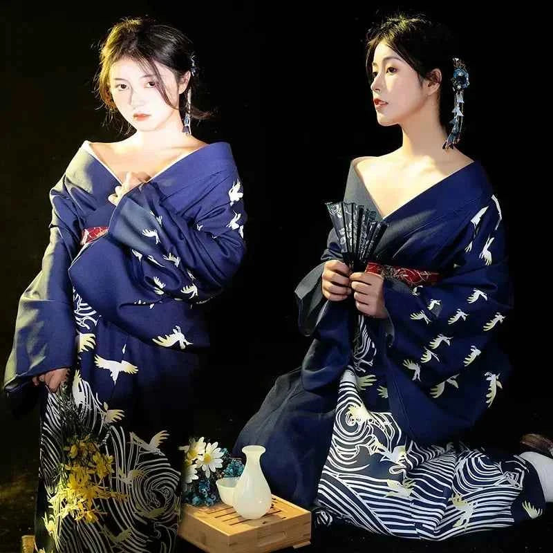 Fashion Photography Clothes Party Dress Japanese Kimono Cosplay Yukata Women Clothing Traditional Ethnic Style Streetwear Stage