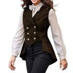 Victorian Vest Woman Vintage Steampunk Renaissance Tailed Waistoat