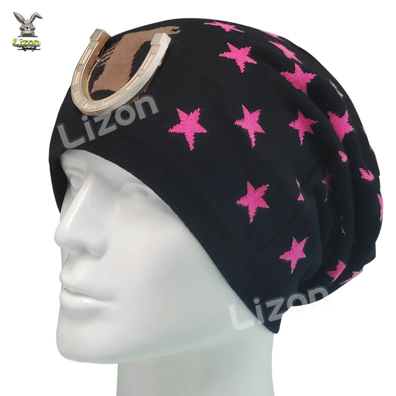 JoJo's Bizarre Adventure Cosplay Johnny Joestar Beanies Star Hat Steel Ball Run Johnny Joestar Cosplay Woolen Hat
