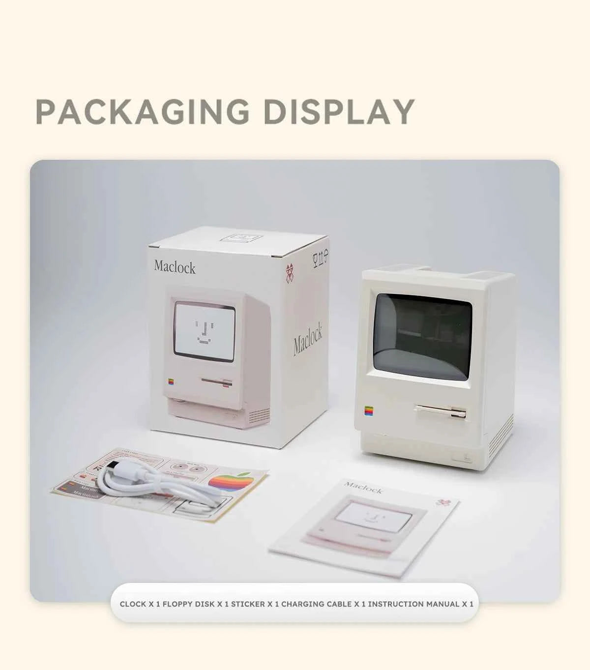 60 hours Standby Retro Maclock Alarm Clock Student Specific Wake-Up Artifact Desktop Decor Electronic Display Creativity Clock