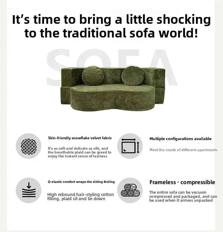 Living Room Sofas Vacuum Compression Sofa Pure Sponge Single Multifunctional Foldable Special Shaped Sofa Bed Furniture