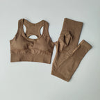 2PCS Sports Bra Women's Set Professional Fitness Tank Top Bra Shockproof Running Leggings Yoga Suit Beautiful Back Bra Clothing - SS69