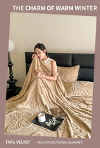 Coral Fleece Blanket with 3D Butterfly Pattern - Soft & Warm