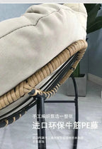 Realife Woven Rattan Rocking Chair Comfortable Soft Bag For Sitting Or Lying Lazy Rocking Chair Balcony Home Use Wrought Iron