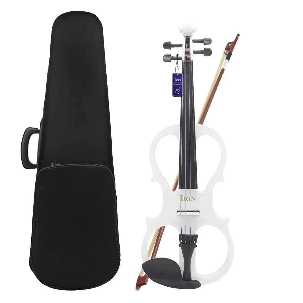 IRIN 4/4 Electric Violin Maple Body Silent Violin With Bow Case Headphone Cable Violin Shoulder Rest Aluminium Alloy Accessories