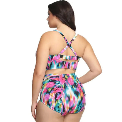 New Sexy Plus Size Swimwear Push Up Bikini High Waist Swimsuit Women Female Oversize Beach Wear Bathing Suit 2024  Mujer 5XL SS69