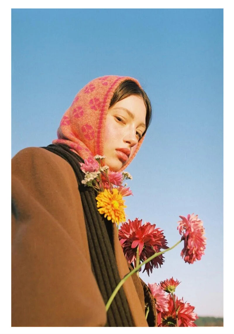 2023 Winter Balaclava Hats For Women Knitted Hooded Caps Designer's Cute personality Hats One-Piece Neck Collar Beanies Cap SS69