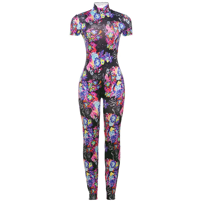 Nibber Sporty Backless Jumpsuit Women Peach Buttocks Fitness Shorts Sleeve Summer Trend Street Activity Casual Workout Overalls SS69