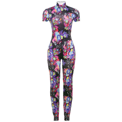 Nibber Sporty Backless Jumpsuit Women Peach Buttocks Fitness Shorts Sleeve Summer Trend Street Activity Casual Workout Overalls SS69