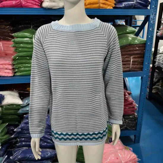 Spring Knitted Women's Sweater O-neck Long Sleeve Casual Loose Sweater Elegant Trendy Print Female Winter Fashion Ladies Clothes