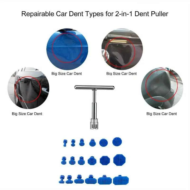Dent Repair Puller Kit, Universal T Bar Repair Paintless Dent Repair Puller, Dent Removal Kit