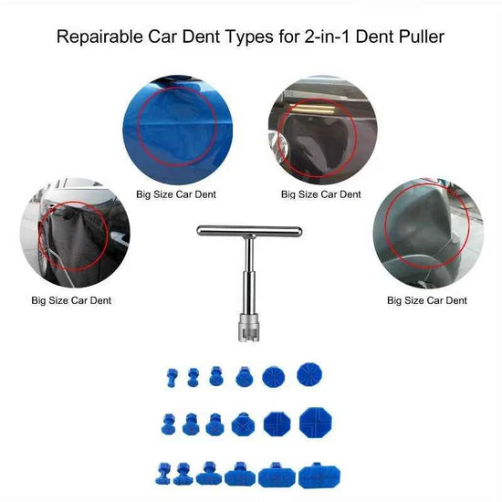 Dent Repair Puller Kit, Universal T Bar Repair Paintless Dent Repair Puller, Dent Removal Kit