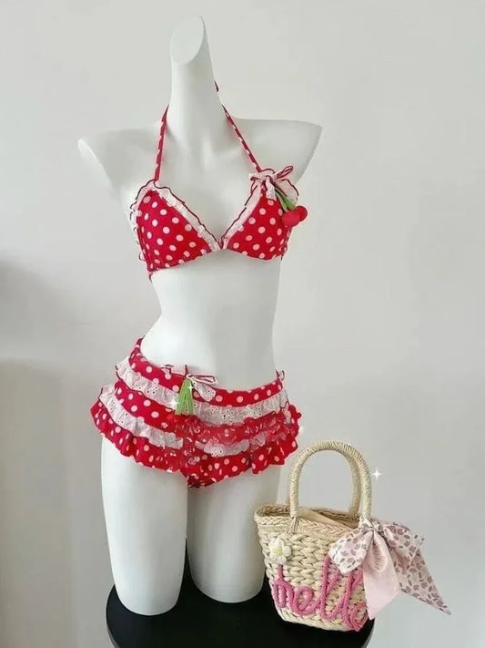 YUNZHAOLUCN Women's High Waist 4-Piece Bikini Set Solid Polyester Swimwear