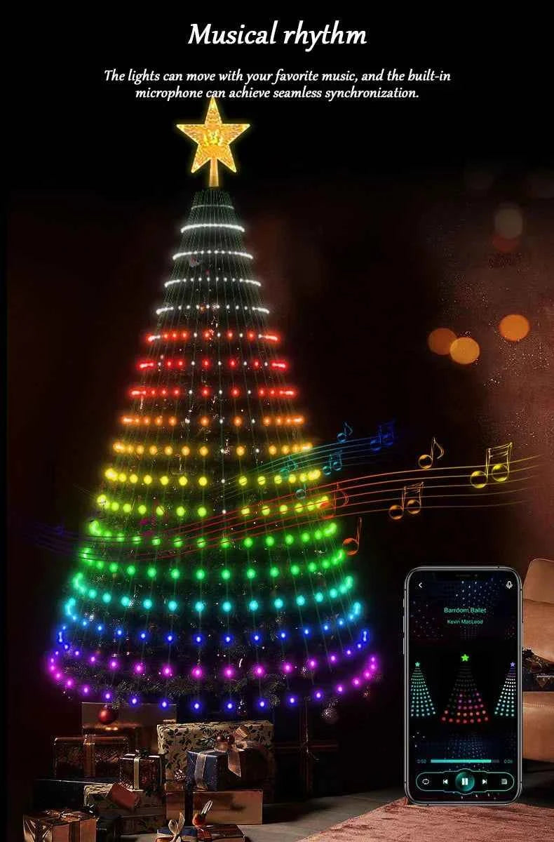 2.1M LED Christmas Tree Decorative Light Lntelligent IDeal LED APP Application Control DIY Lmage Light String for Quick Shipping