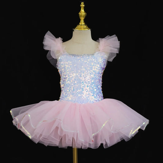 SS69 Girls Sleeveless Tiered Tutu Party Dress Summer Ball Gown Age 4-6Y