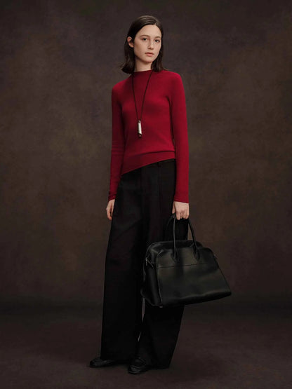 DUSHU Seamless Half-high Collar Pure Wool Pullovers Women Plus Size Autumn Winter Bottoming Sweater Solid Soft Breathable Tops