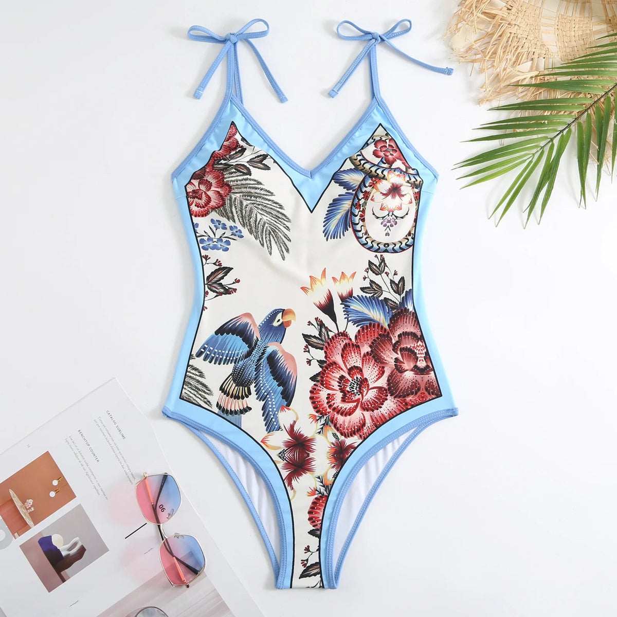 2023 New Arrival Push Up Women Bikini Set Floral Printed Ruffle Bikinis Strappy Bandage Swimwear Brazilian Biquini Bathing Suit SS69