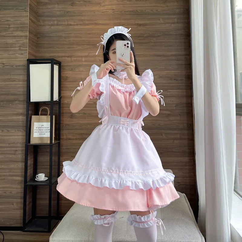 Black Pink Lolita Maid Costumes Cute Girls Women Lovely Maid Cosplay Costume Animation Show Japanese Outfit Dress Clothes S-5XL - SS69