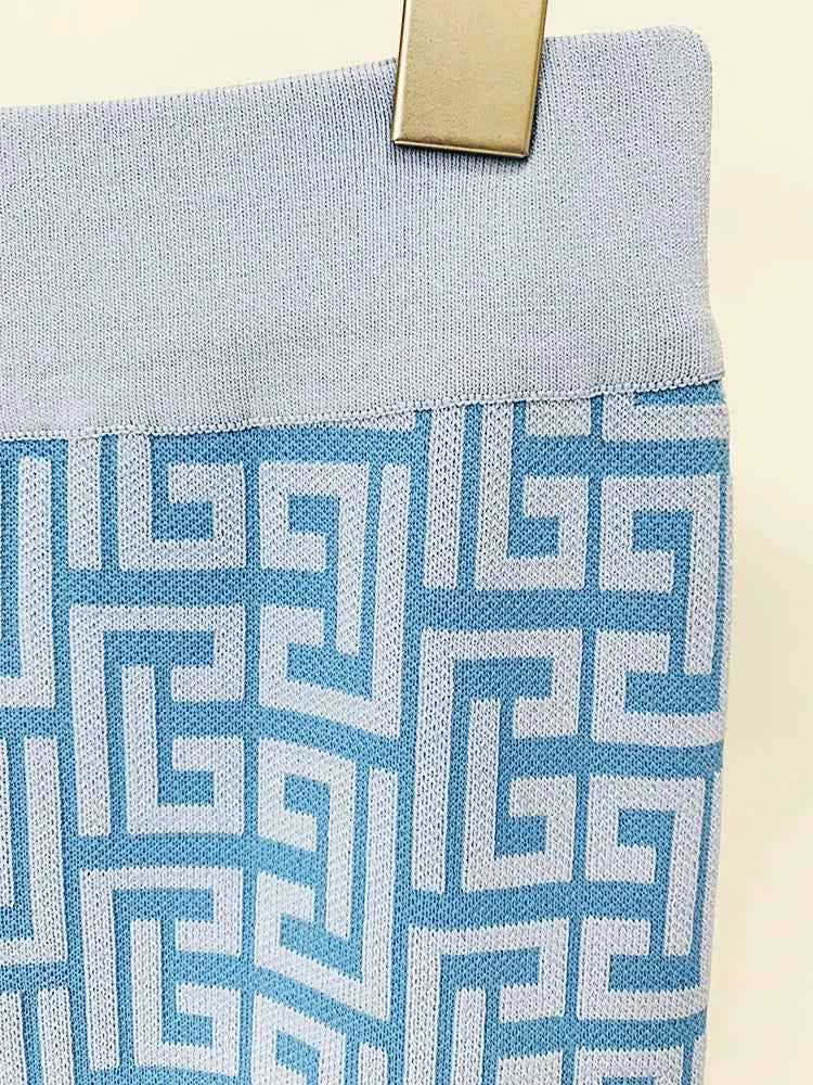 HIGH STREET Newest 2025 Designer Fashion Women's Geometric Monogram Jacquard Knit Pullover Sweater