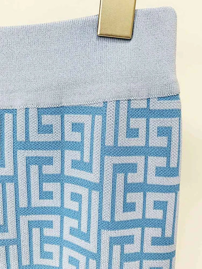 HIGH STREET Newest 2025 Designer Fashion Women's Geometric Monogram Jacquard Knit Pullover Sweater