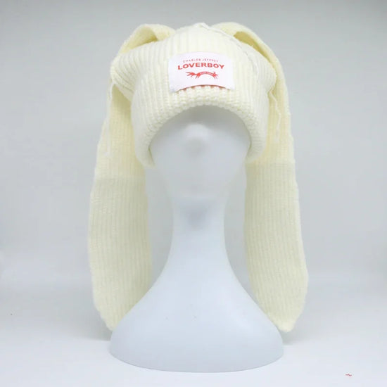 Long fox Ears Knitted Hat Men Women Rabbit Ear Warm Crochet Beanies Kpop Hip Hop Hat Winter Skullies Cap Y2k Christmas Gifty