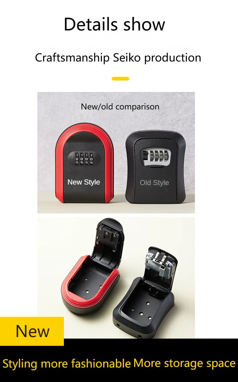 SS69 Wall Mount Key Lock Box, 4-Digit Combination Security Storage Organizer