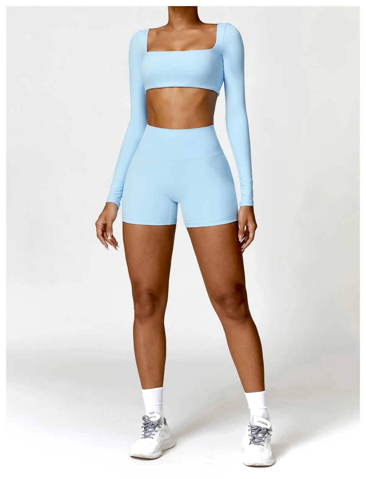 2PCS Yoga Suit Sports Set Women Quick-Drying Gym Set Women Tracksuit Running Workout Long Sleeve Sports Shirt Yoga Clothing SS69