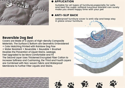 Anti Leaking & Non-Slip Dog Bed Cover,Pet Blanket Sofa Pet Bed Mat,Mattress Protectors Car,Furniture Couch Cover for Cats Dogs