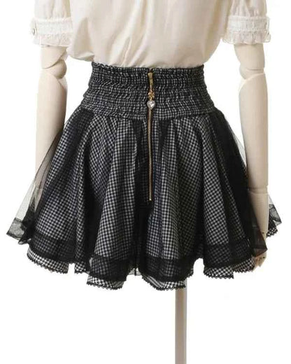 Japanese Liz New Spring Lace Edge Leather Ring High Waist Pleated Skirt Ribbon Bow Short Plaid Skirts Big Bow Lolita Blouses