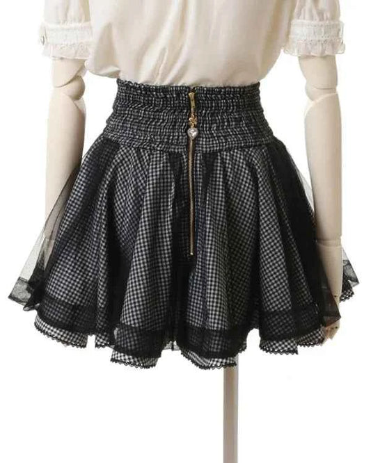 Japanese Liz New Spring Lace Edge Leather Ring High Waist Pleated Skirt Ribbon Bow Short Plaid Skirts Big Bow Lolita Blouses