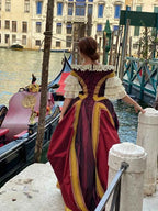 Italian Renaissance Borgia Costume 17th Century Gorgeous Baroque Queen Red Wedding Dress Tudor Elizabethan Duchess Ball Gown