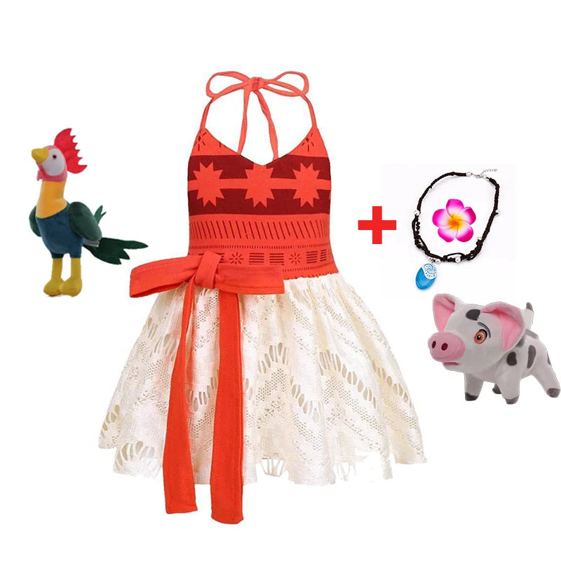 Disney Moana Costume Dress for Girls - Satin Mesh Ocean Adventure