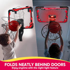 JOYFY LED Indoor Basketball Hoop with Scoreboard & 4 Balls